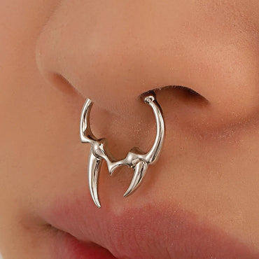 Fashion Gothic Irregular Horn Nasal Splint Non-perforated Nose Ring