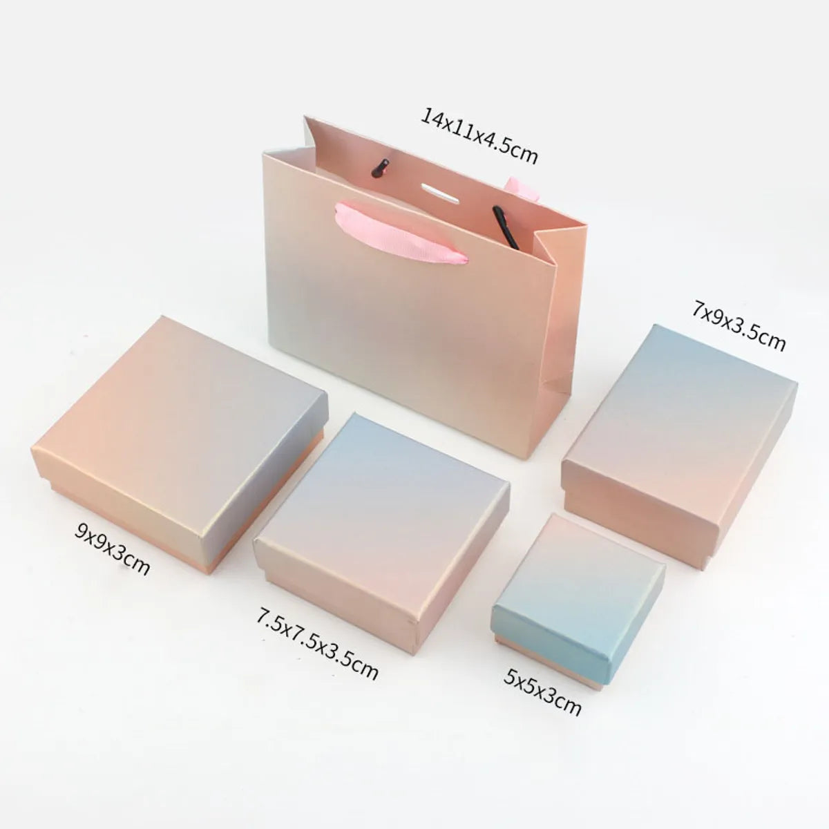 Fashion Gradient Color Paper Valentine'S Day Jewelry Boxes