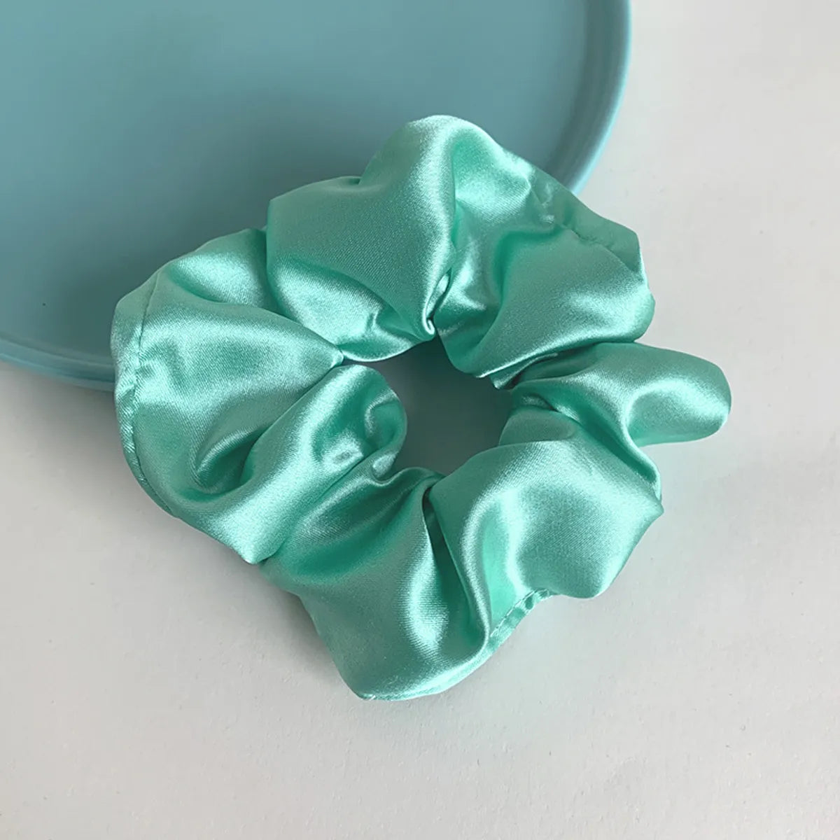 Fashion Green Blue Hair Rope Simple Solid Color Hair Scrunchies