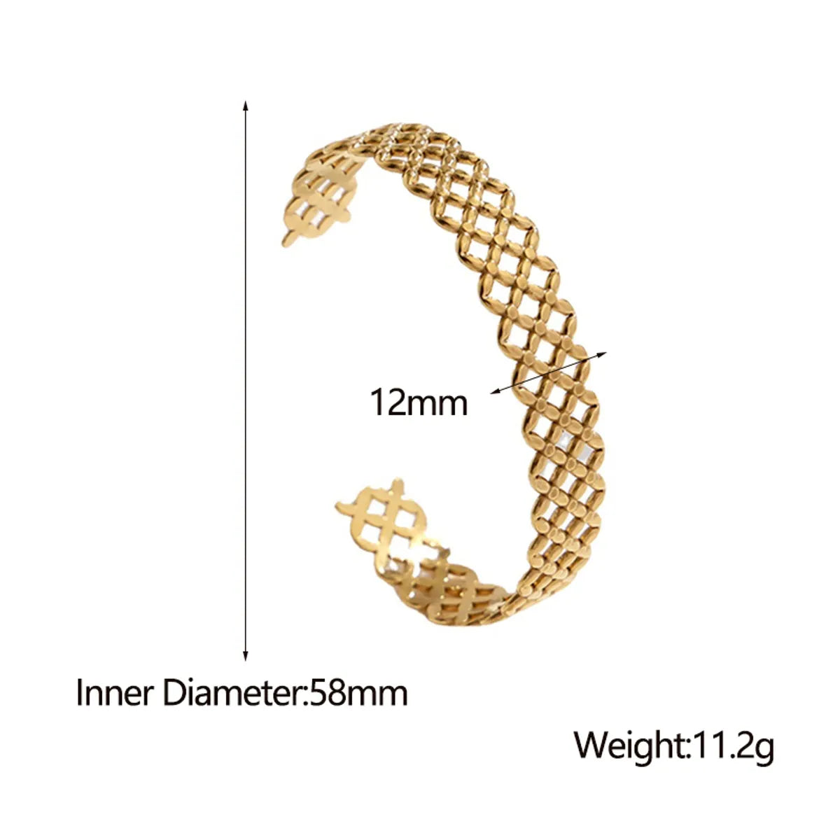 Fashion Grid Titanium Steel Plating Bangle 1 Piece