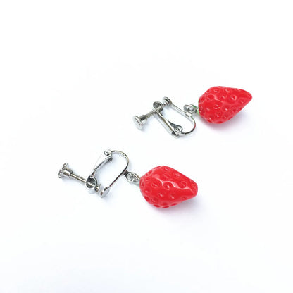 Fashion Hand-made Cartoon Fun Strawberry Earrings