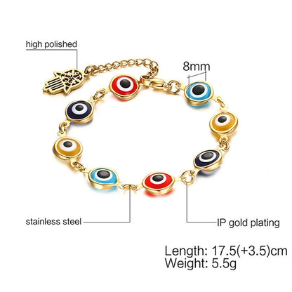 Fashion Hand Of Fatima Eye Stainless Steel Polishing Plating Bracelets 1 Piece