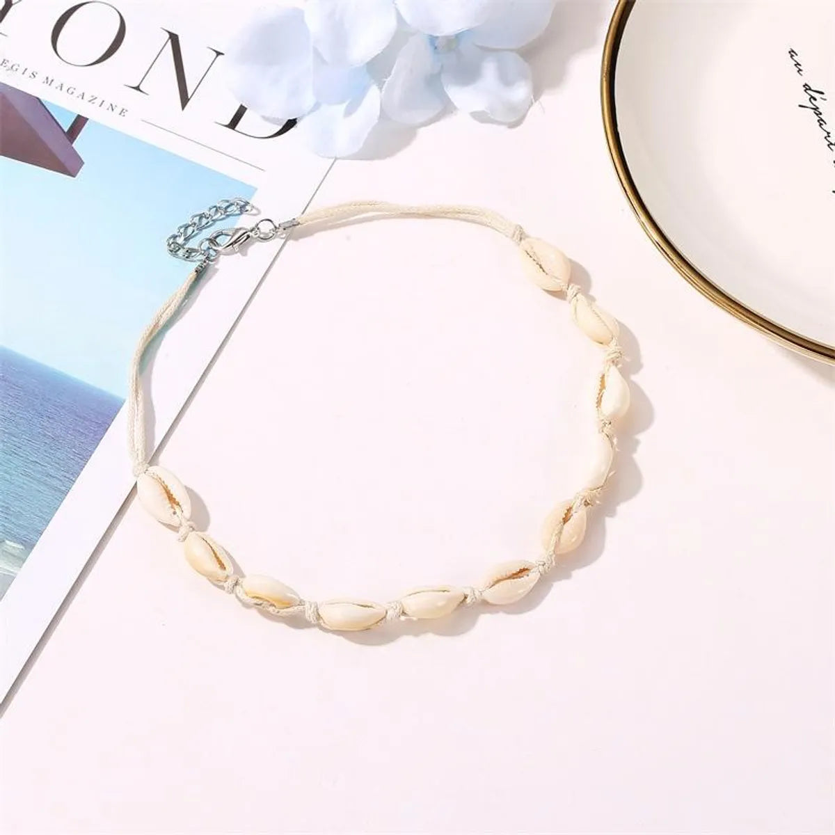 Fashion Hand-Woven Shell Necklace Choker Nhdp145320