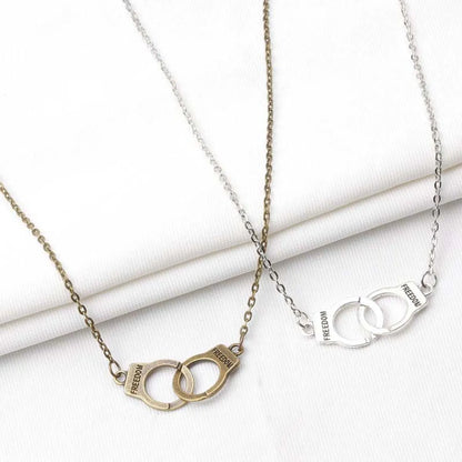 Fashion Handcuffs Alloy Plating Couple Necklace 1 Piece