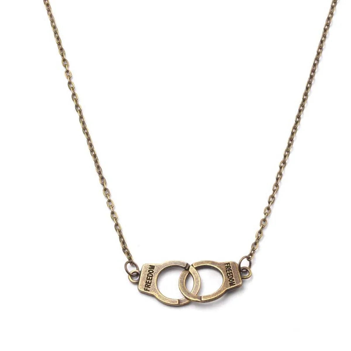 Fashion Handcuffs Alloy Plating Couple Necklace 1 Piece