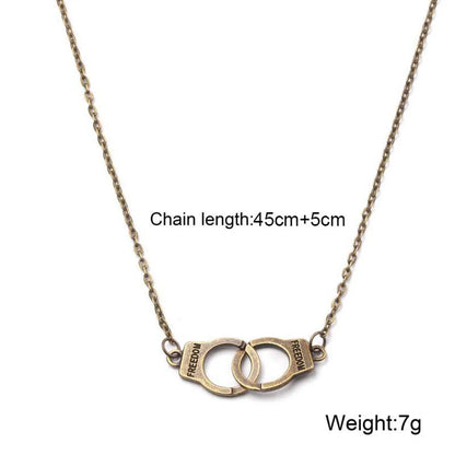 Fashion Handcuffs Alloy Plating Couple Necklace 1 Piece