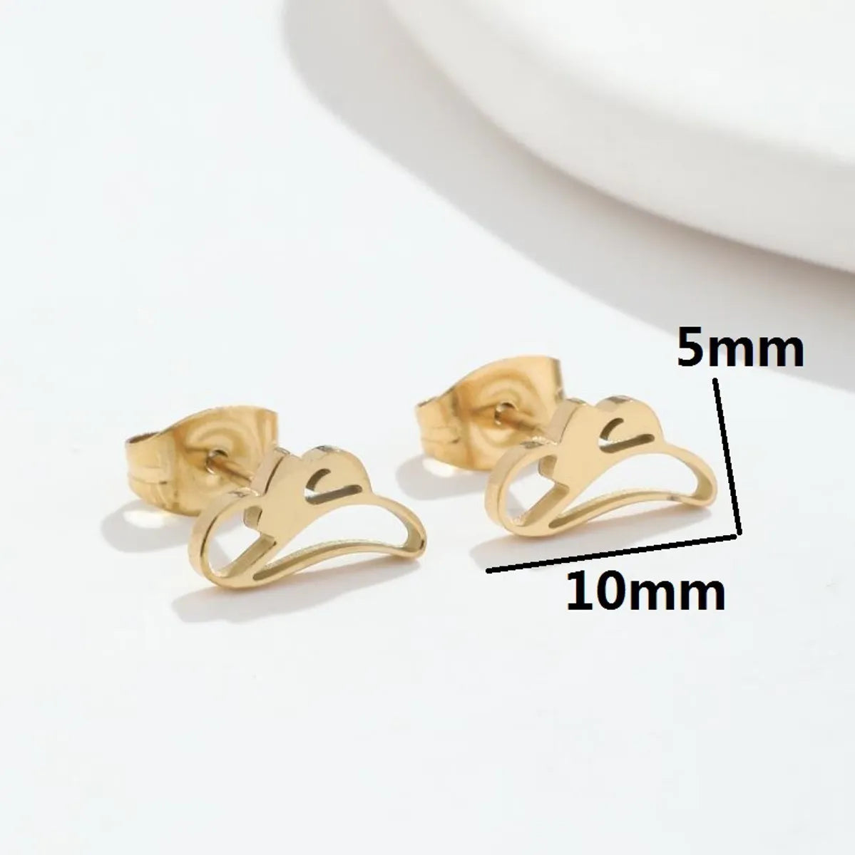 1 Pair Fashion Hat Bow Knot Irregular Plating Hollow Out 304 Stainless Steel 18K Gold Plated Ear Studs