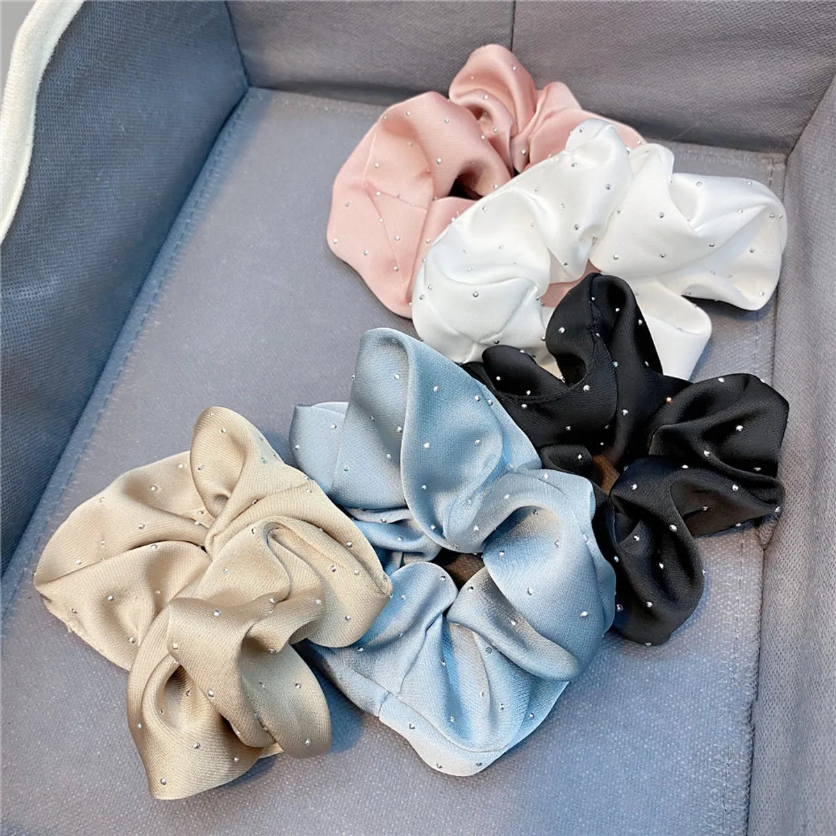 Fashion Head Rope  New Headwear Full Diamond Solid Color Hair Scrunchies