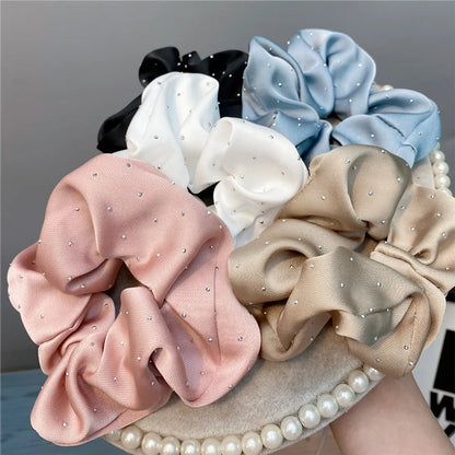 Fashion Head Rope  New Headwear Full Diamond Solid Color Hair Scrunchies