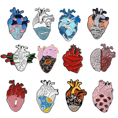 Fashion Heart Alloy Stoving Varnish Unisex Brooches