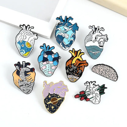 Fashion Heart Alloy Stoving Varnish Unisex Brooches