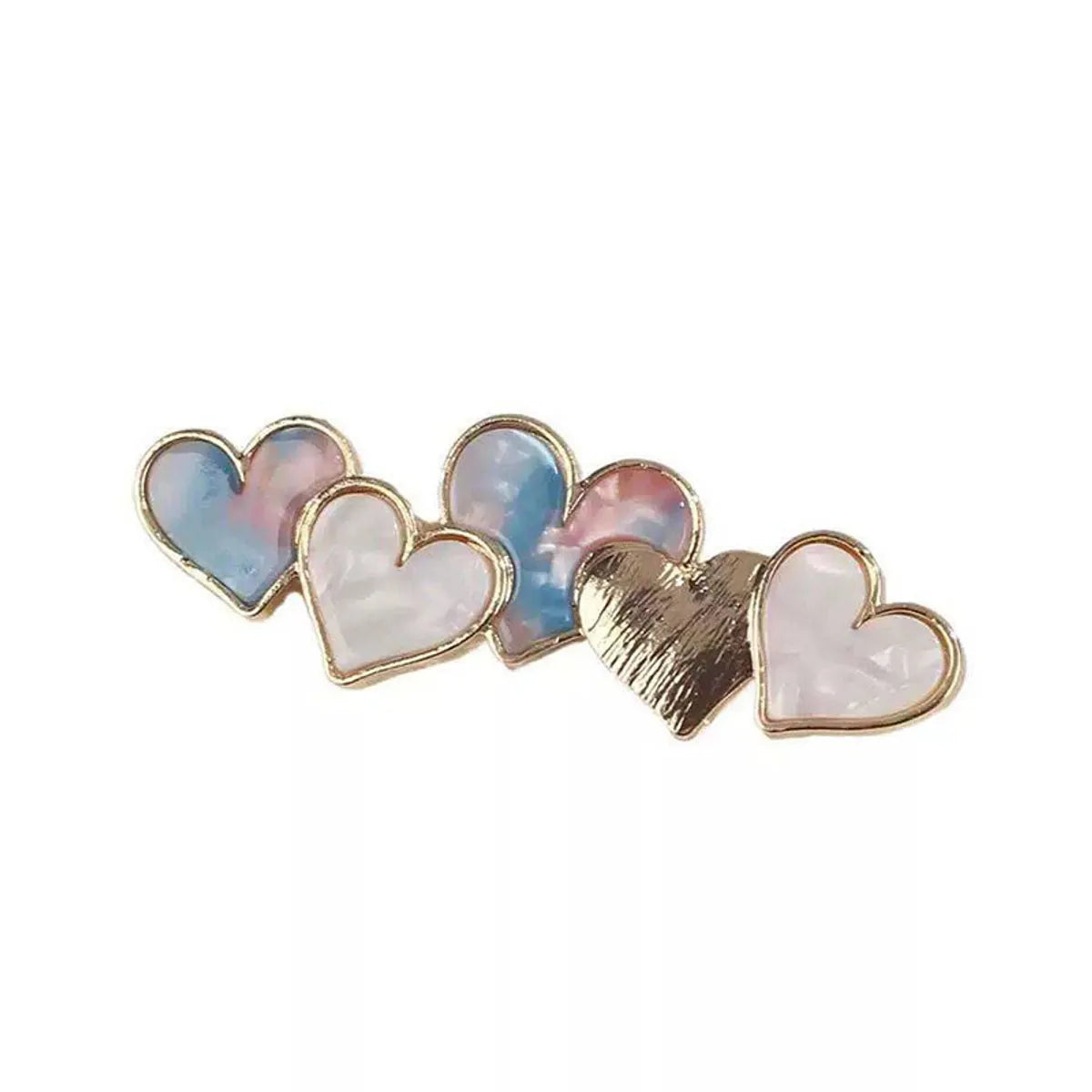 Fashion Heart Shape Acetic Acid Sheets Plating Hair Clip 1 Piece