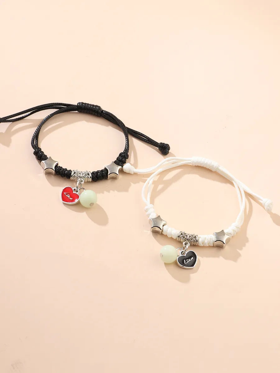 Fashion Heart Shape Alloy Braid Couple Bracelets