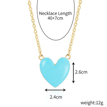 Fashion Heart Shape Alloy Enamel Women's Pendant Necklace