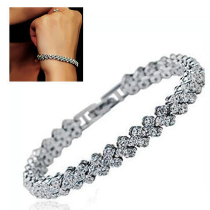 Fashion Heart Shape Alloy Inlay Artificial Diamond Women'S Bracelets 1 Piece