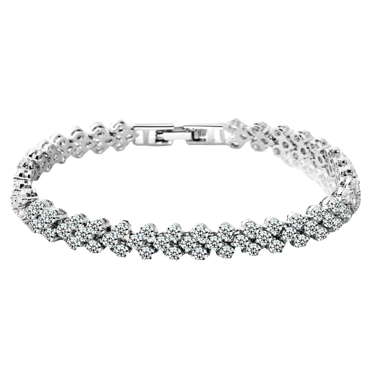 Fashion Heart Shape Alloy Inlay Artificial Diamond Women'S Bracelets 1 Piece