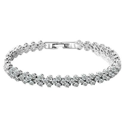 Fashion Heart Shape Alloy Inlay Artificial Diamond Women'S Bracelets 1 Piece