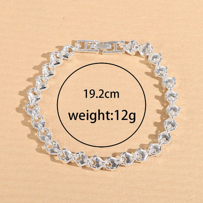 Fashion Heart Shape Alloy Inlay Rhinestones Women's Bracelets 1 Piece