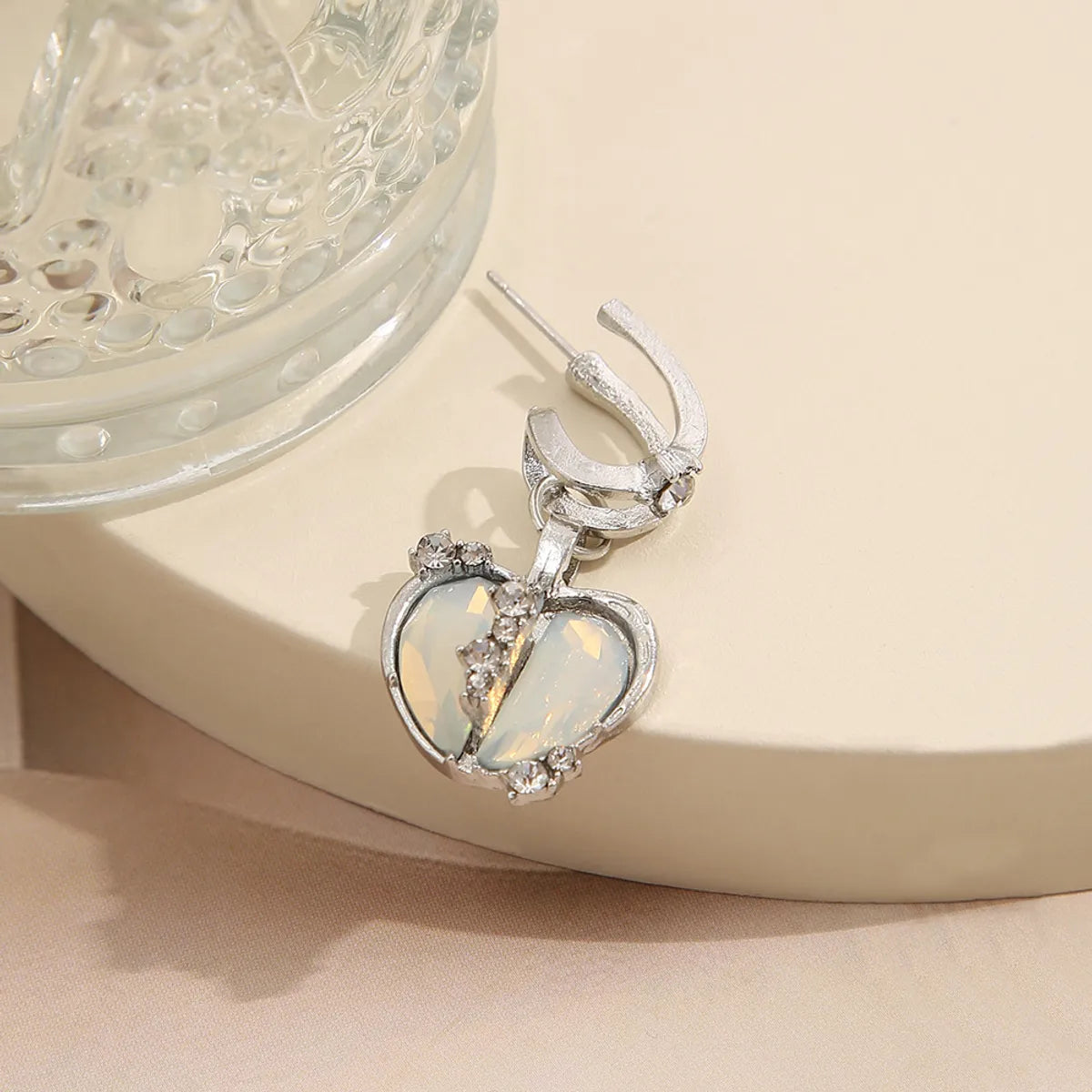 Fashion Heart Shape Alloy Inlay Zircon Women's Earrings