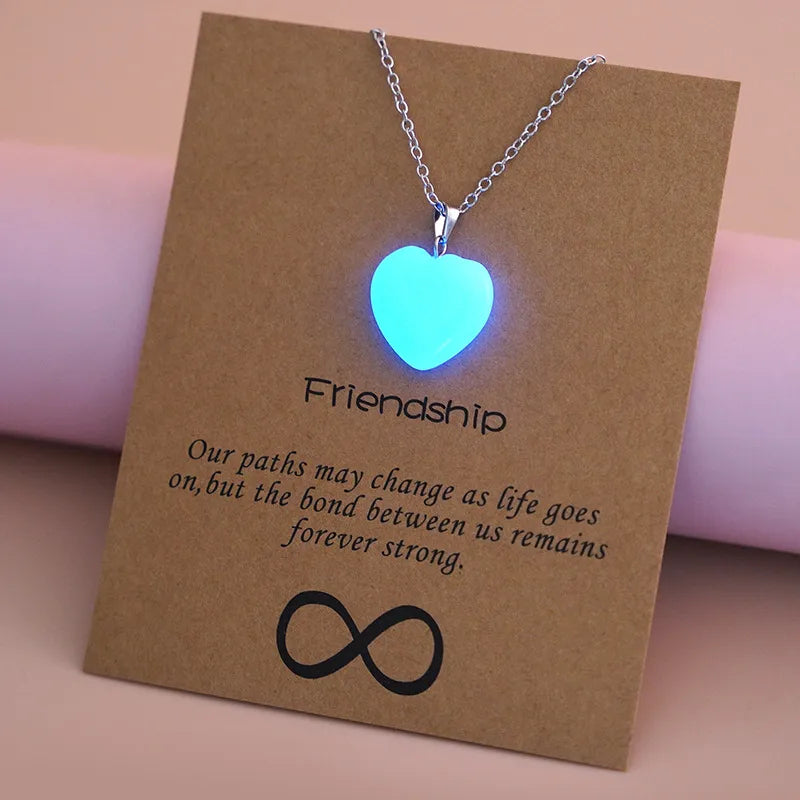 Fashion Heart Shape Alloy Luminous Unisex Necklace