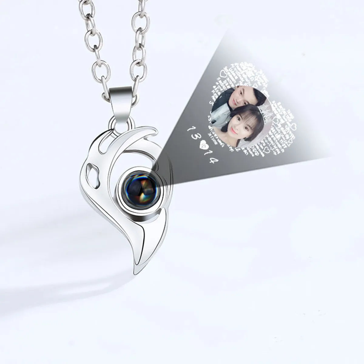 Fashion Heart Shape Alloy Patchwork Plating Inlay Artificial Gemstones Couple Pendant Necklace 1 Pair