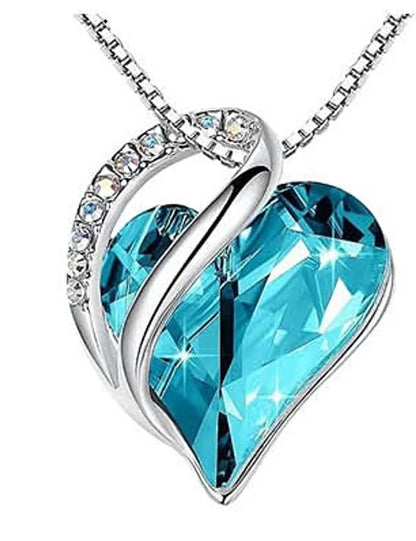 Fashion Heart Shape Alloy Plating Artificial Gemstones Necklace