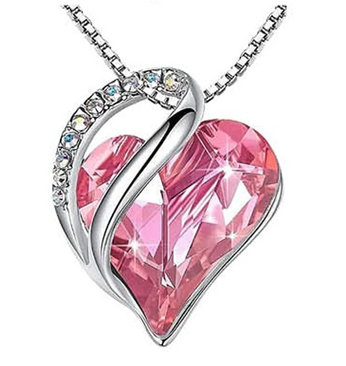 Fashion Heart Shape Alloy Plating Artificial Gemstones Necklace