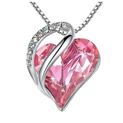 Fashion Heart Shape Alloy Plating Artificial Gemstones Necklace