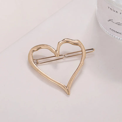 Women'S Fashion Heart Shape Alloy Plating Hair Clip