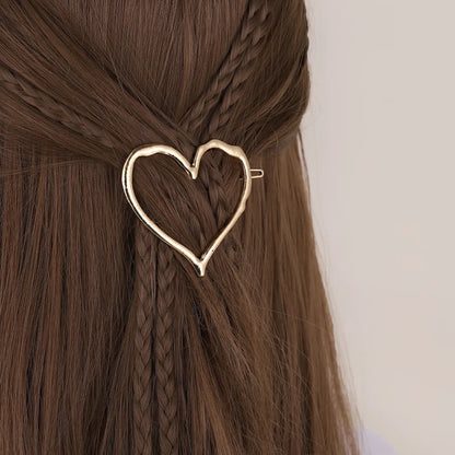 Women'S Fashion Heart Shape Alloy Plating Hair Clip