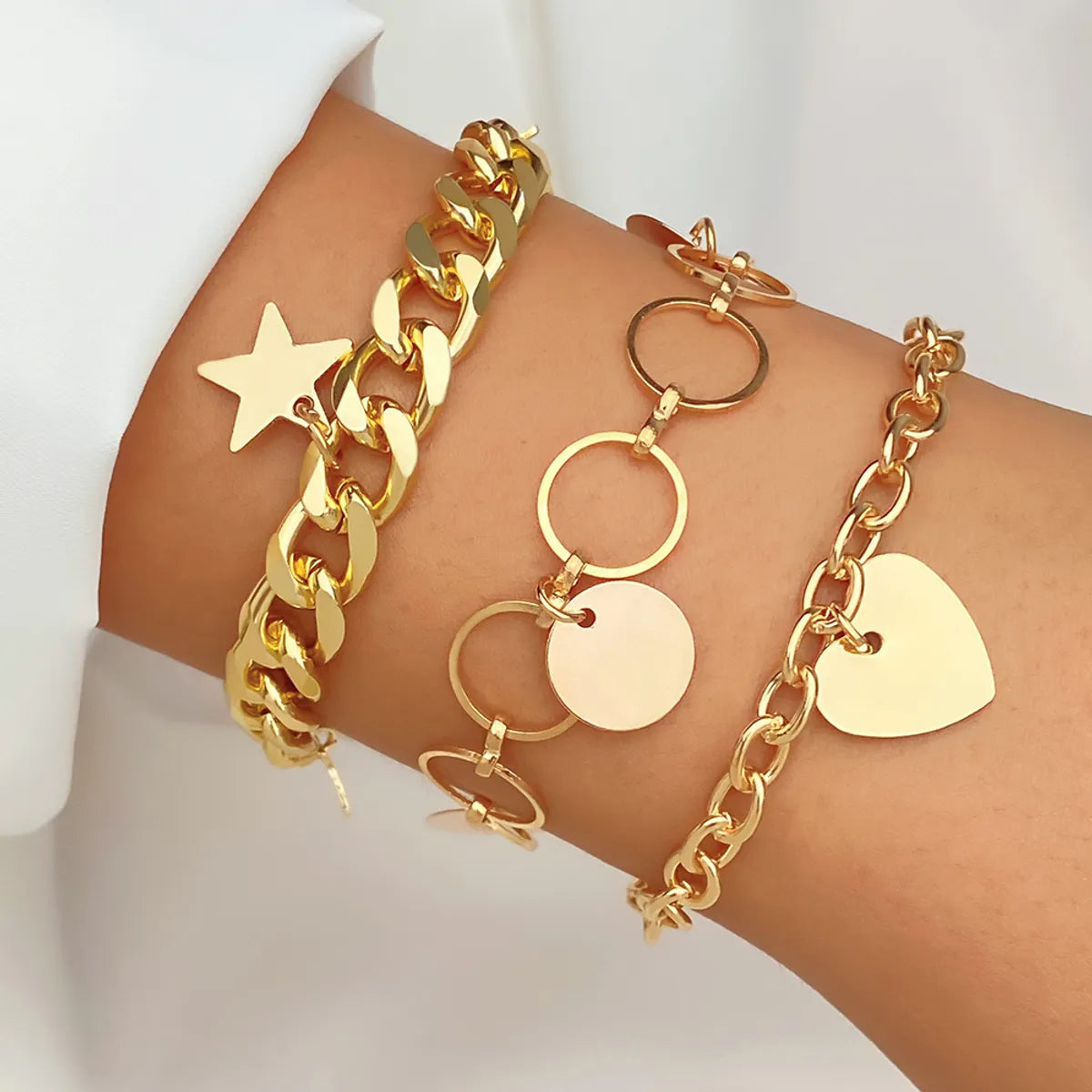 Fashion Heart Shape Alloy Plating Inlay Zircon Women'S Bracelets 1 Piece