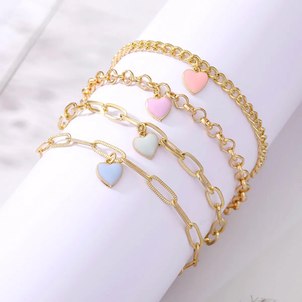 Fashion Heart Shape Alloy Plating Inlay Zircon Women'S Bracelets 1 Piece