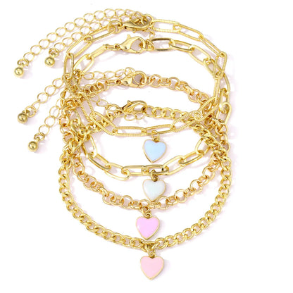 Fashion Heart Shape Alloy Plating Inlay Zircon Women'S Bracelets 1 Piece