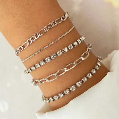 Fashion Heart Shape Alloy Plating Inlay Zircon Women'S Bracelets 1 Piece