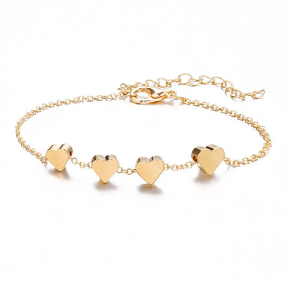 Fashion Heart Shape Alloy Plating Metal Bracelets 1 Piece