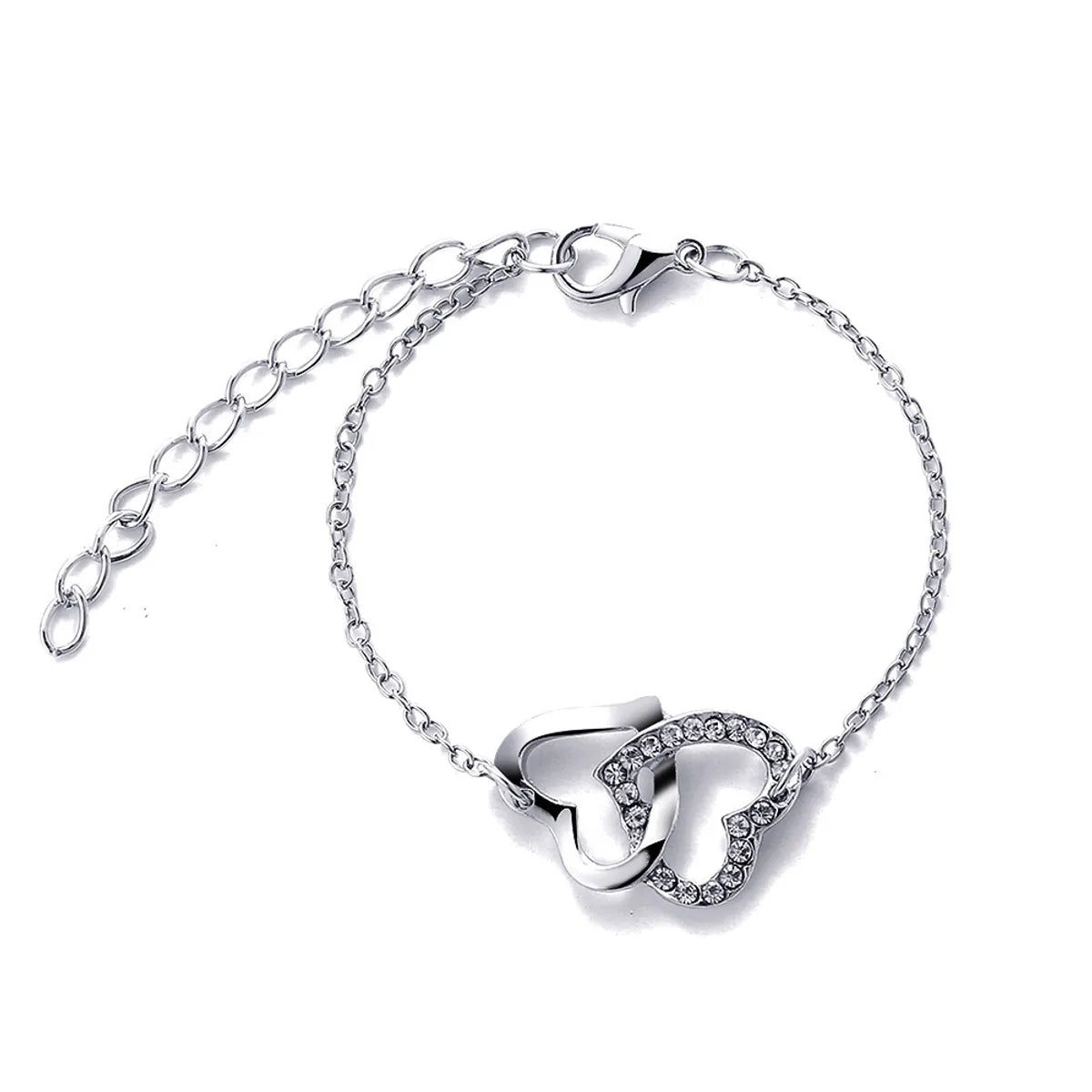 Fashion Heart Shape Alloy Plating Metal Bracelets 1 Piece