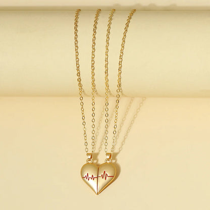 Fashion Heart Shape Alloy Plating Unisex Pendant Necklace 1 Piece