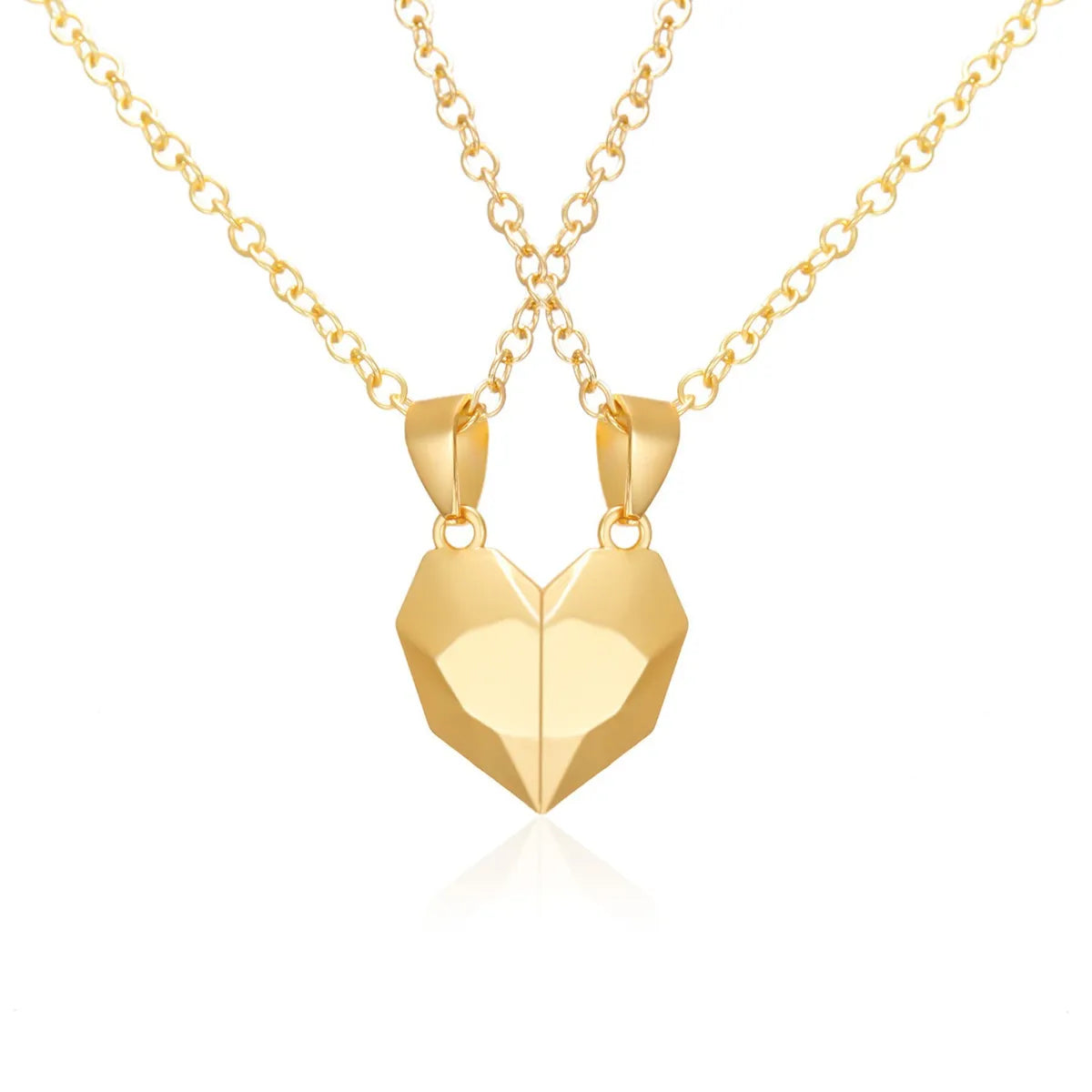 Fashion Heart Shape Alloy Plating Unisex Pendant Necklace 1 Set