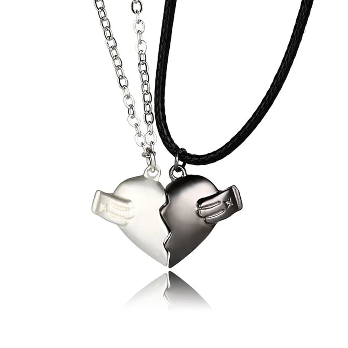 Fashion Heart Shape Alloy Plating Unisex Pendant Necklace 1 Set