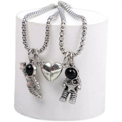 Fashion Heart Shape Alloy Plating Unisex Pendant Necklace 1 Set