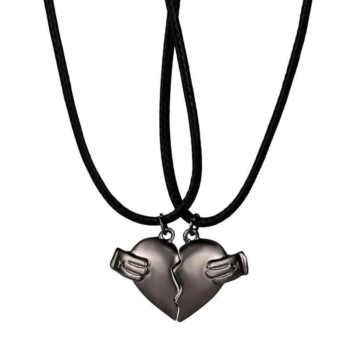 Fashion Heart Shape Alloy Plating Unisex Pendant Necklace 1 Set