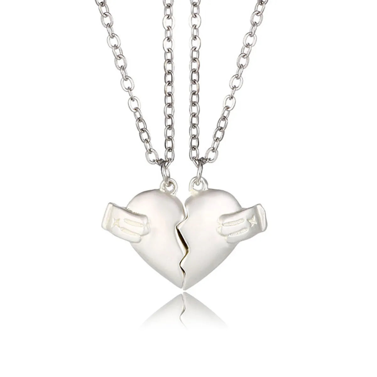 Fashion Heart Shape Alloy Plating Unisex Pendant Necklace 1 Set