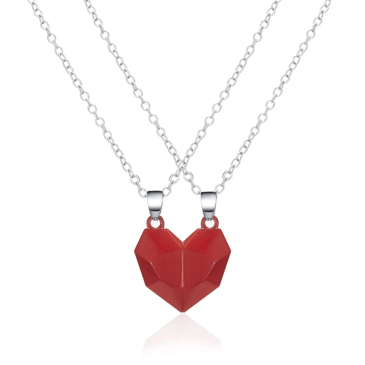 Fashion Heart Shape Alloy Plating Unisex Pendant Necklace 1 Set