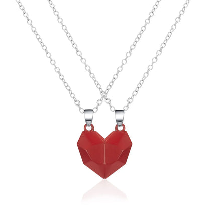 Fashion Heart Shape Alloy Plating Unisex Pendant Necklace 1 Set