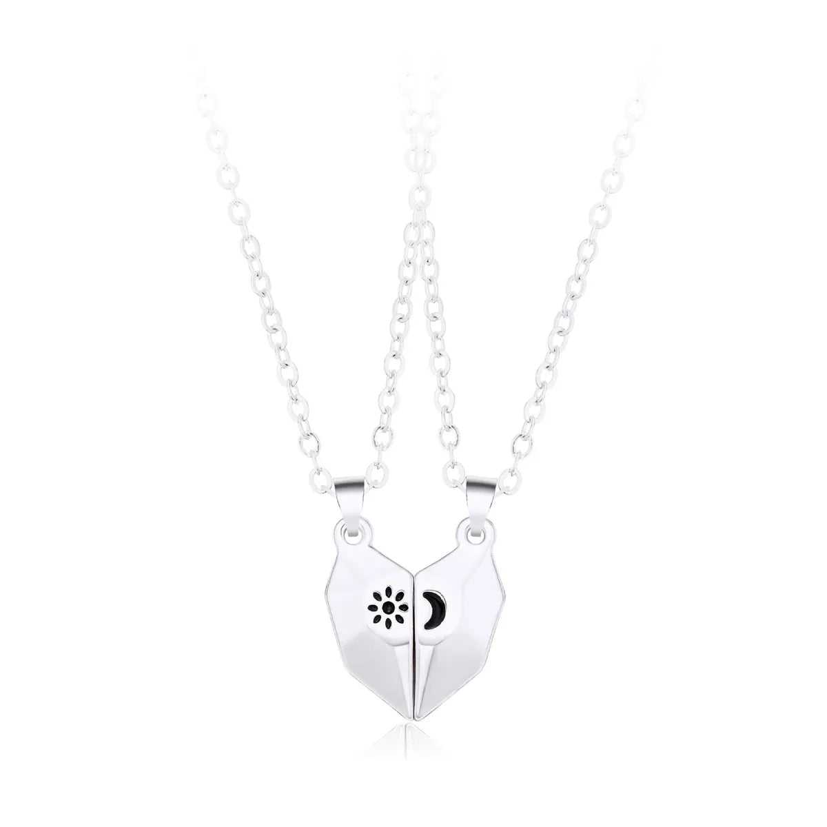 Fashion Heart Shape Alloy Plating Unisex Pendant Necklace 1 Set