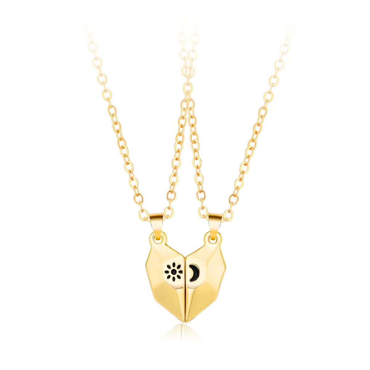 Fashion Heart Shape Alloy Plating Unisex Pendant Necklace 1 Set