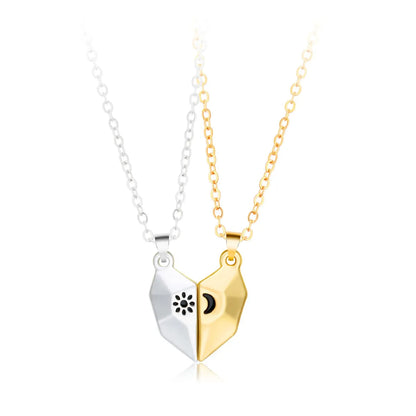 Fashion Heart Shape Alloy Plating Unisex Pendant Necklace 1 Set