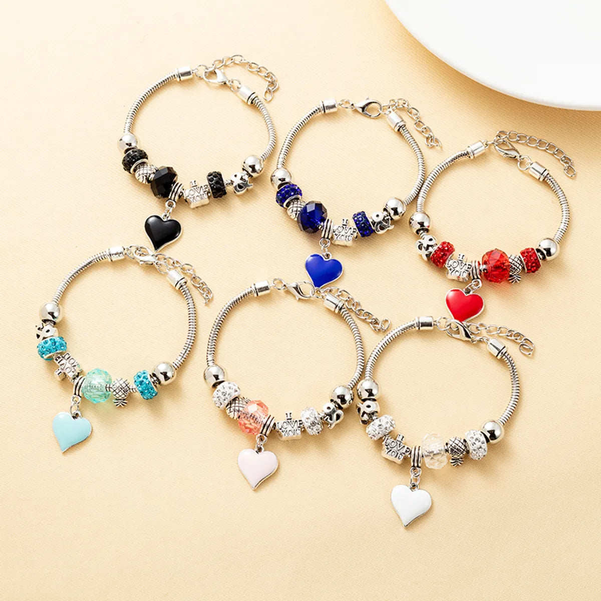 Fashion Heart Shape Alloy Plating Women's Bracelets