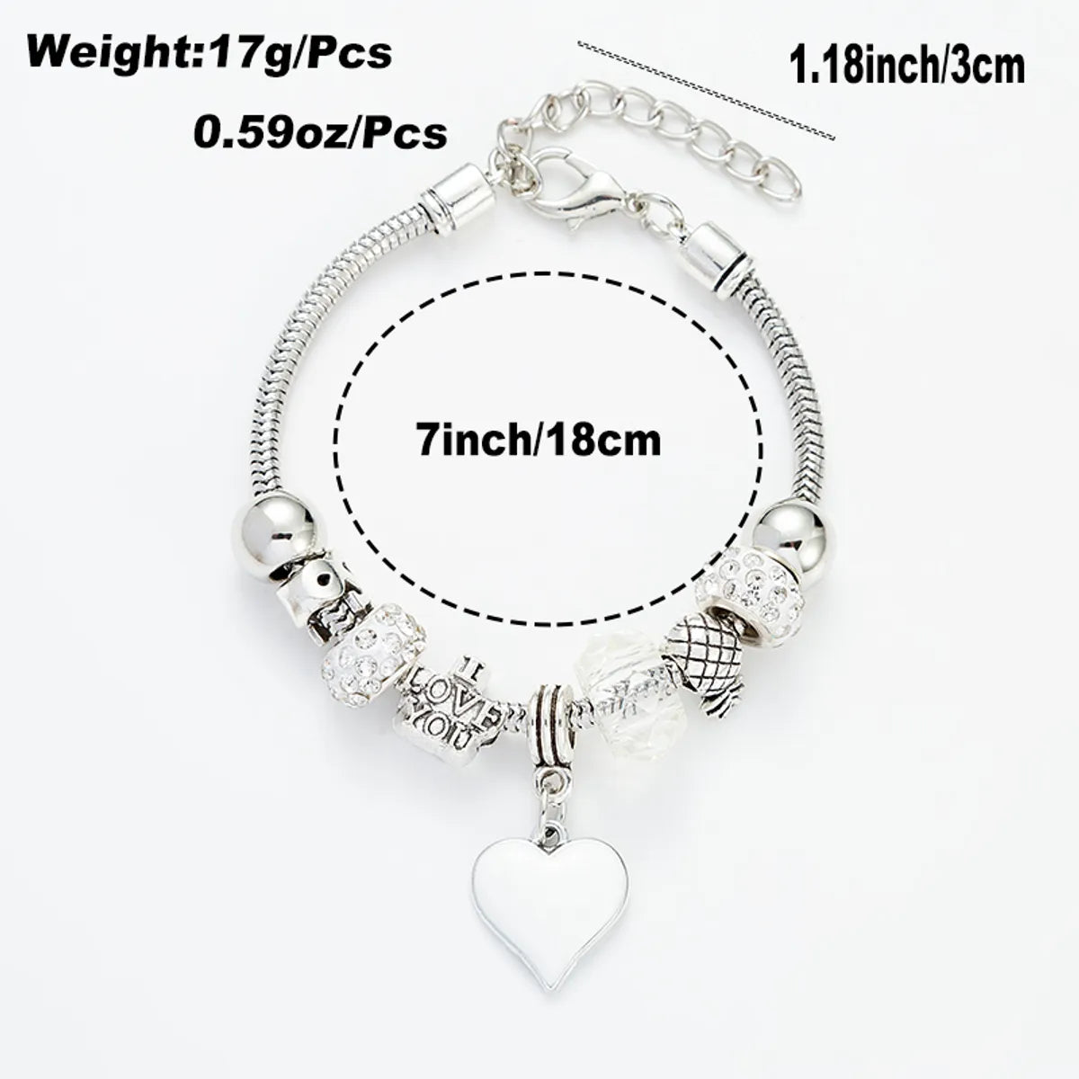 Fashion Heart Shape Alloy Plating Women's Bracelets