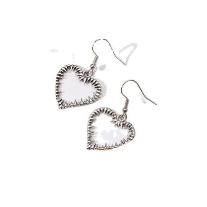 Fashion Heart Shape Alloy Plating Women'S Drop Earrings 1 Pair